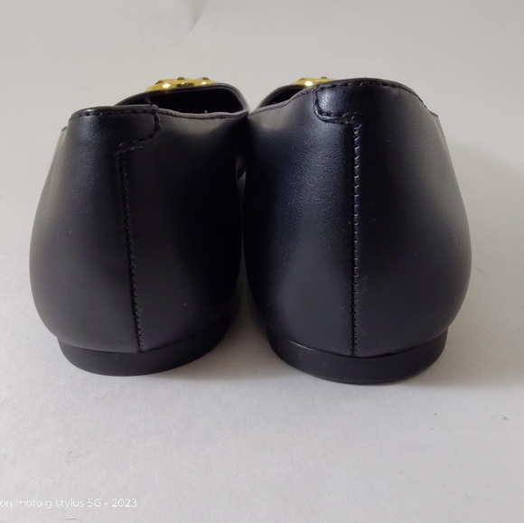 Michael Kors Ballet Flats Size 5.5 New Black/Gold Designer - Picture 4 of 7